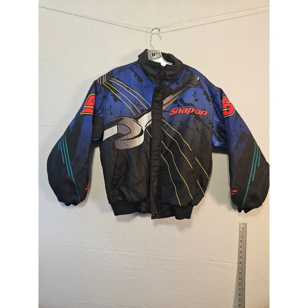 Vintage Snap-on Tools Racing Bomber Jacket Swingster Blue Black Red Mens Small